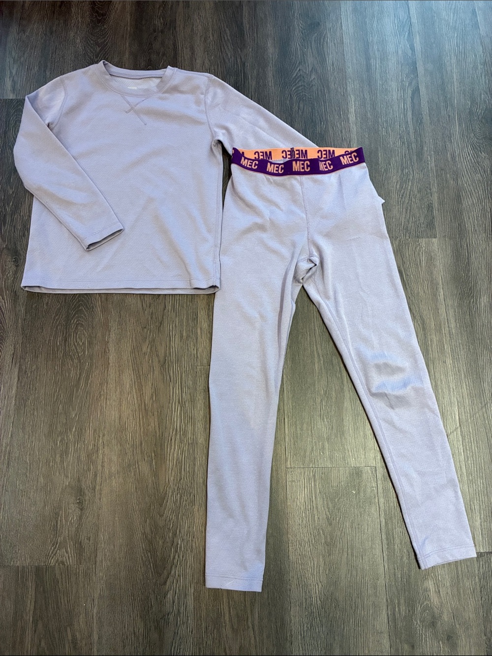 MEC Girls' (7) Lavender Base Layer Set